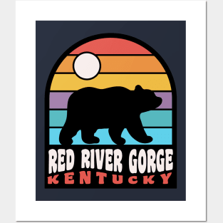 Red River Gorge Kentucky Hiking Bear Badge Posters and Art